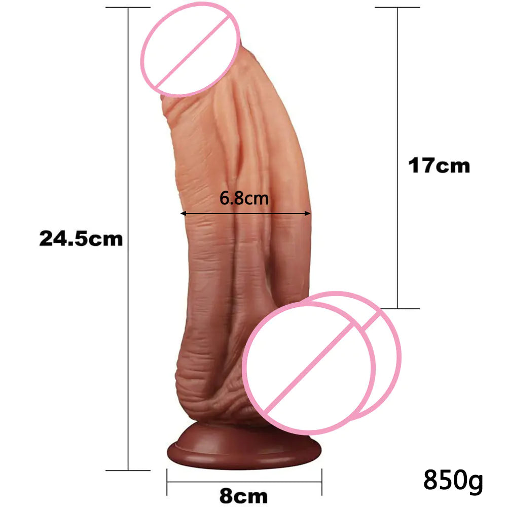 Liquid Silicone Realistic Dildo Manual Vibrator for Women