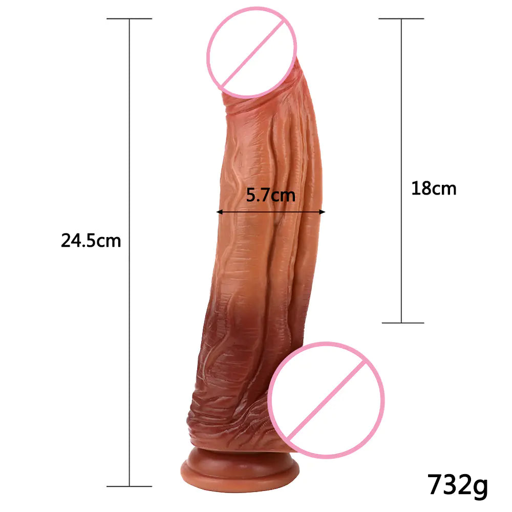 Liquid Silicone Realistic Dildo Manual Vibrator for Women