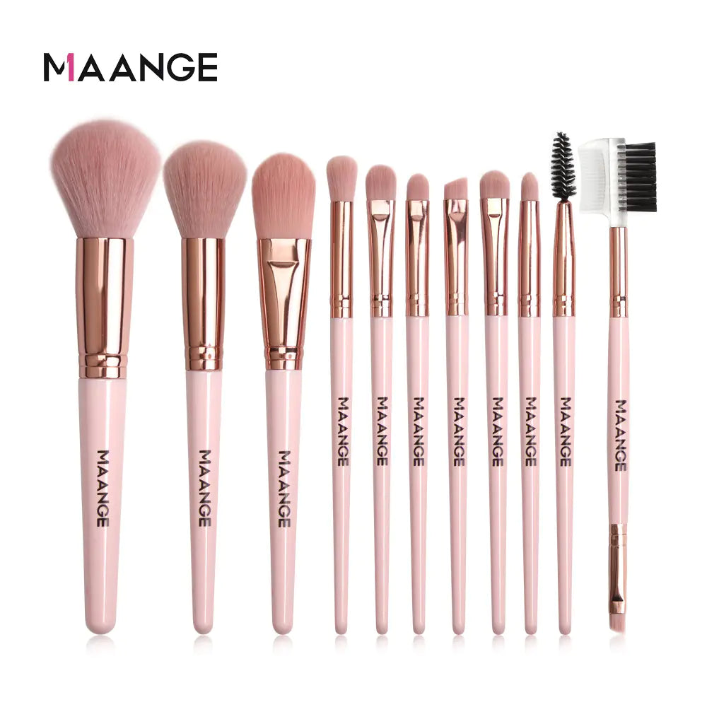 MAANGE 11-Piece Makeup Brush Set with Large Blush Brush