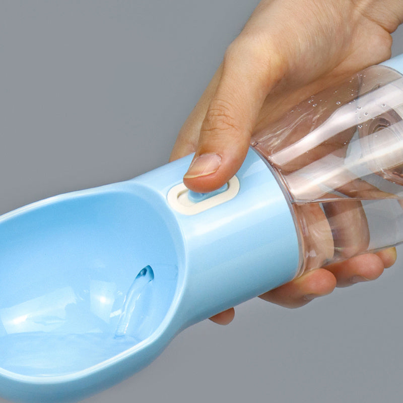 Portable Pet Water Bottle with Built-in Bowl – Perfect for On-the-Go Hydration