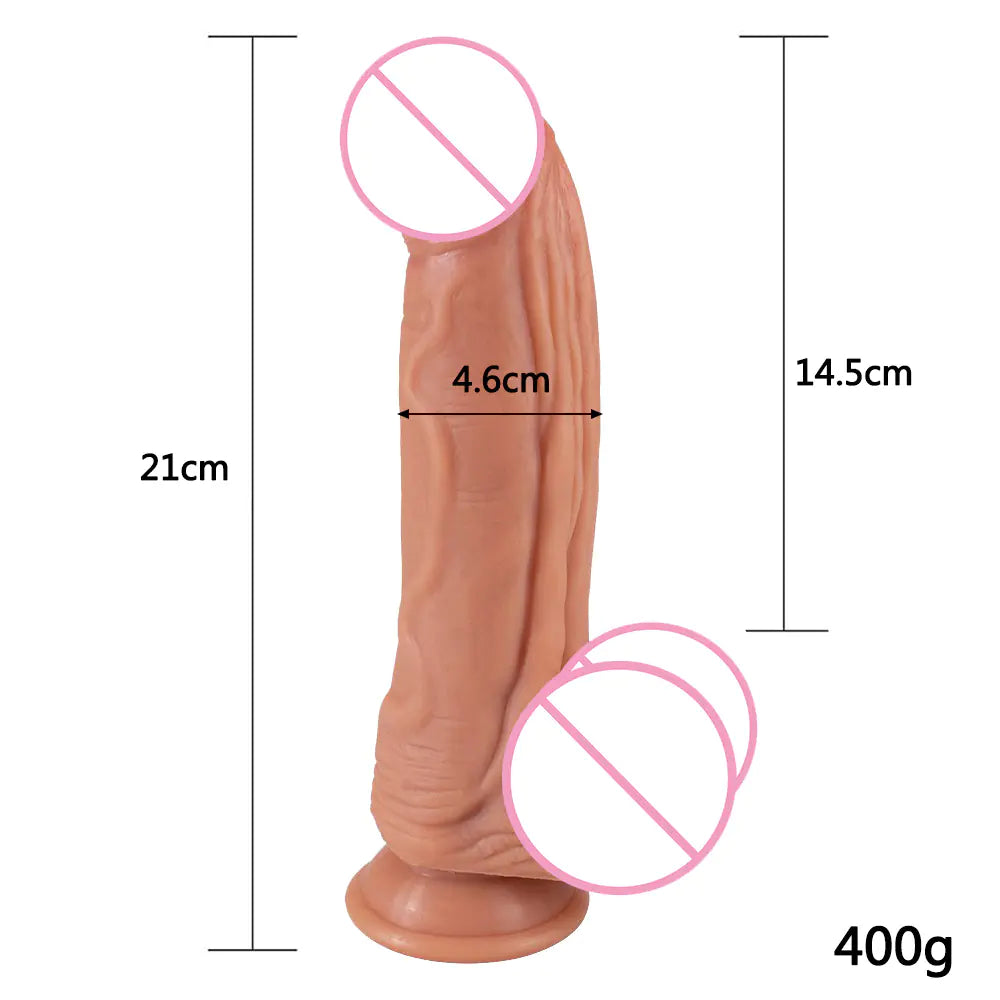 Liquid Silicone Realistic Dildo Manual Vibrator for Women